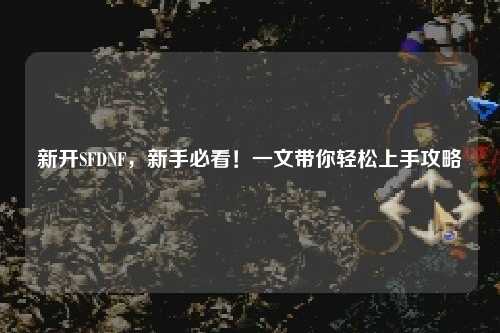 新開SFDNF,新手必看!一文帶你輕松上手攻略