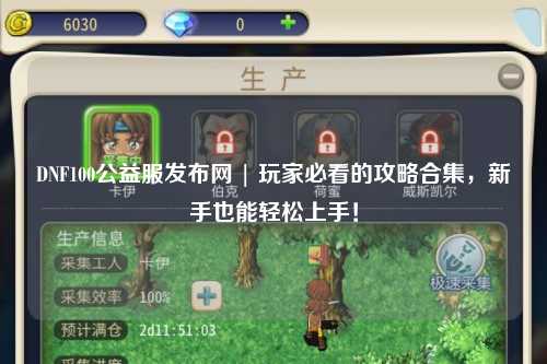 DNF100公益服發布網 | 玩家必看的攻略合集,新手也能輕松上手!