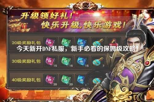 今天新開DNF私服，新手必看的保姆級攻略！