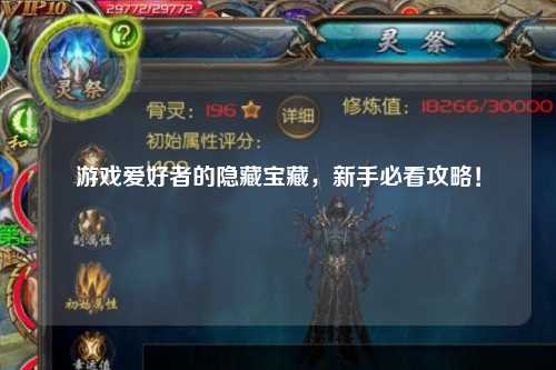 游戲愛好者的隱藏寶藏，新手必看攻略！