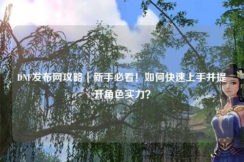 DNF發(fā)布網攻略｜新手必看！如何快速上手并提升角色實力？