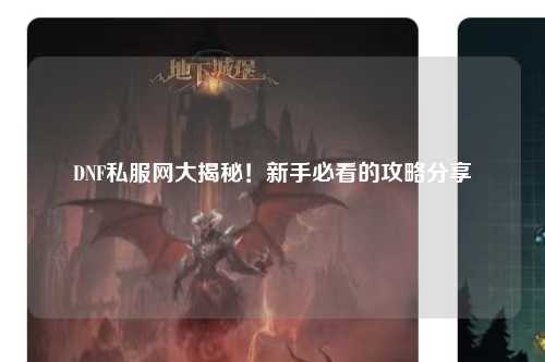 DNF私服網大揭秘！新手必看的攻略分享?