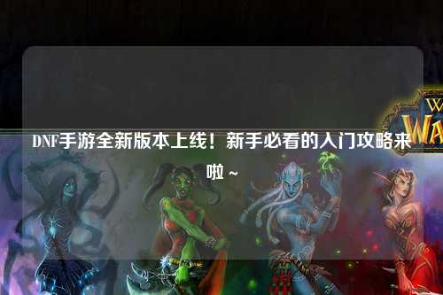 DNF手游全新版本上線!新手必看的入門攻略來啦~